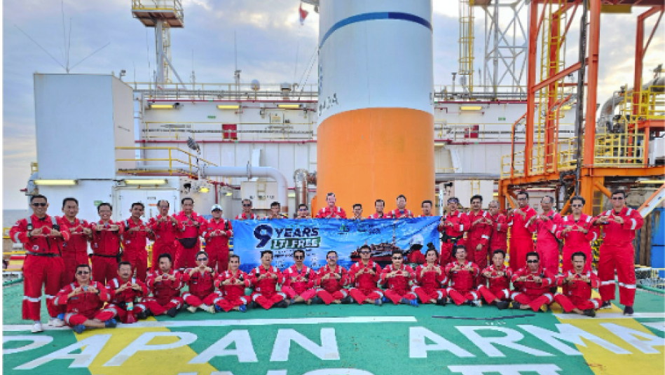 FPSO KarapanArmada Sterling III achieved a remarkable milestone of 9 years without a Lost Time Injury (LTI).